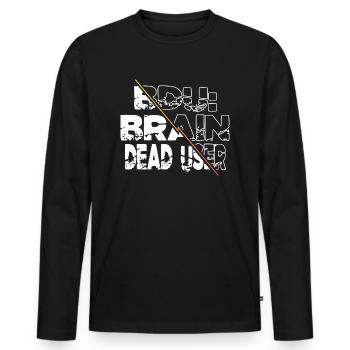 dictons codage idée cadeau pirater la boîte crypter - T-shirt manches longues Premium bio Homme - noir - Devant - Nico (187cm)