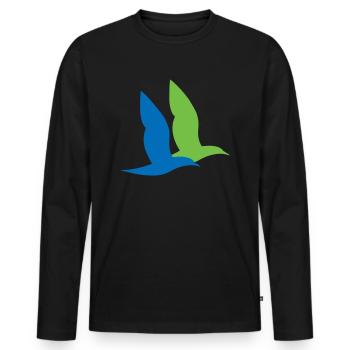 double sea bird - Men's Premium Organic Long Sleeve Shirt - black - Front - Nico (187cm)