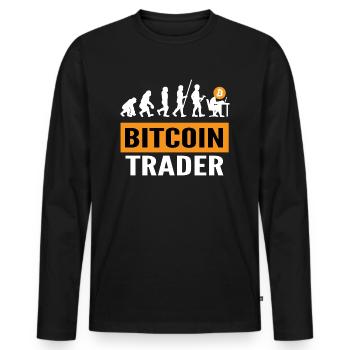 Bitcoin BTC Revolution - Crypto Gift Idea - Männer Premium Bio Langarmshirt - Schwarz - Vorne - Nico (187cm)