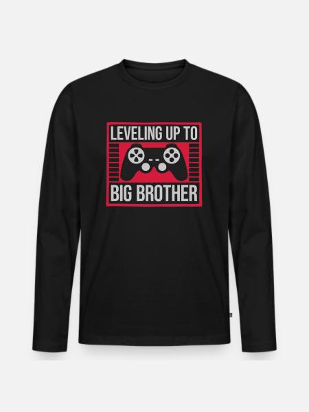 Leveling up big brother - Men's Premium Organic Long Sleeve Shirt - black
