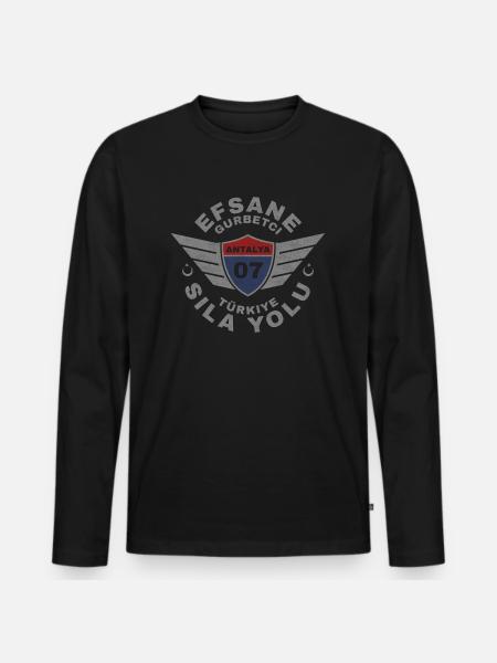 Antalya - Men's Premium Organic Long Sleeve Shirt - black