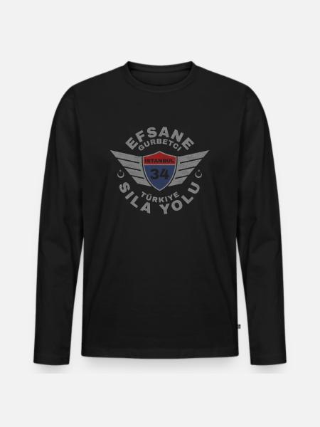 Istanbul - Männer Premium Bio Langarmshirt - Schwarz