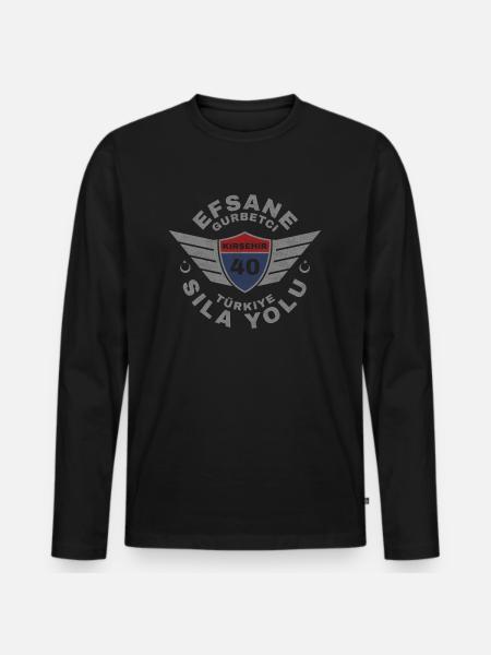Kırşehir - Männer Premium Bio Langarmshirt - Schwarz