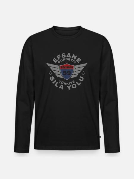 Tekirdağ - Men's Premium Organic Long Sleeve Shirt - black