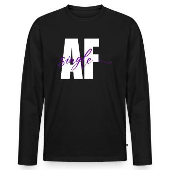 Célibataire Comme maudit - T-shirt manches longues Premium bio Homme - noir - Devant - Nico (187cm)