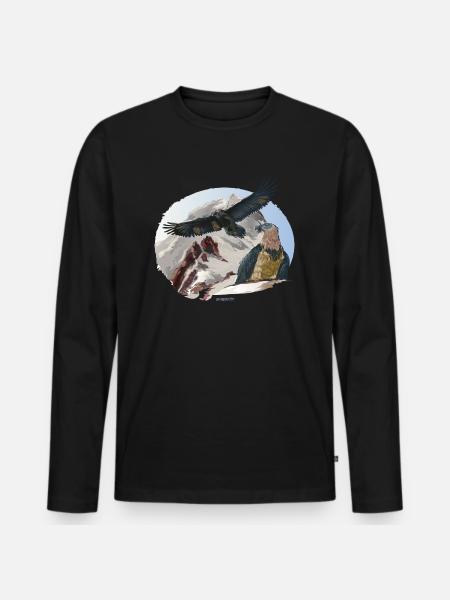 Baret Vulture National Park Berchtesgaden - Men's Premium Organic Long Sleeve Shirt - black