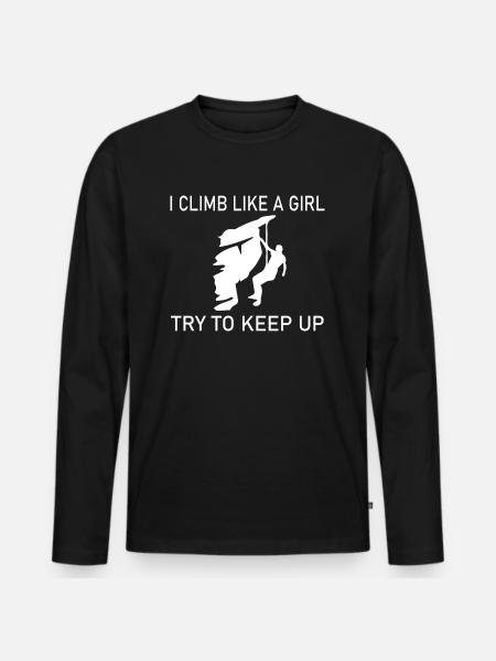 climbing - Men's Premium Organic Long Sleeve Shirt - black