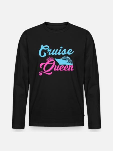 Cruise Queen Crusing Vacation Cruiser - Men's Premium Organic Long Sleeve Shirt - black