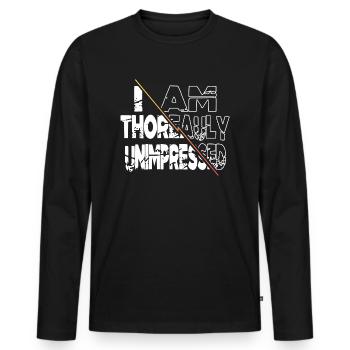 lover funny sayings books and wine birthday - Männer Premium Bio Langarmshirt - Schwarz - Vorne - Nico (187cm)