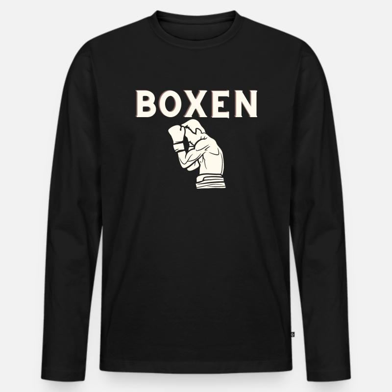 Boxen - Männer Premium Bio Langarmshirt - Schwarz
