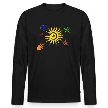 Universe - Men's Premium Organic Long Sleeve Shirt - black - Front - Nico (187cm)