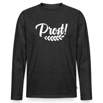 Cheers - Men's Premium Organic Long Sleeve Shirt - heather anthracite - Front - Nico (187cm)
