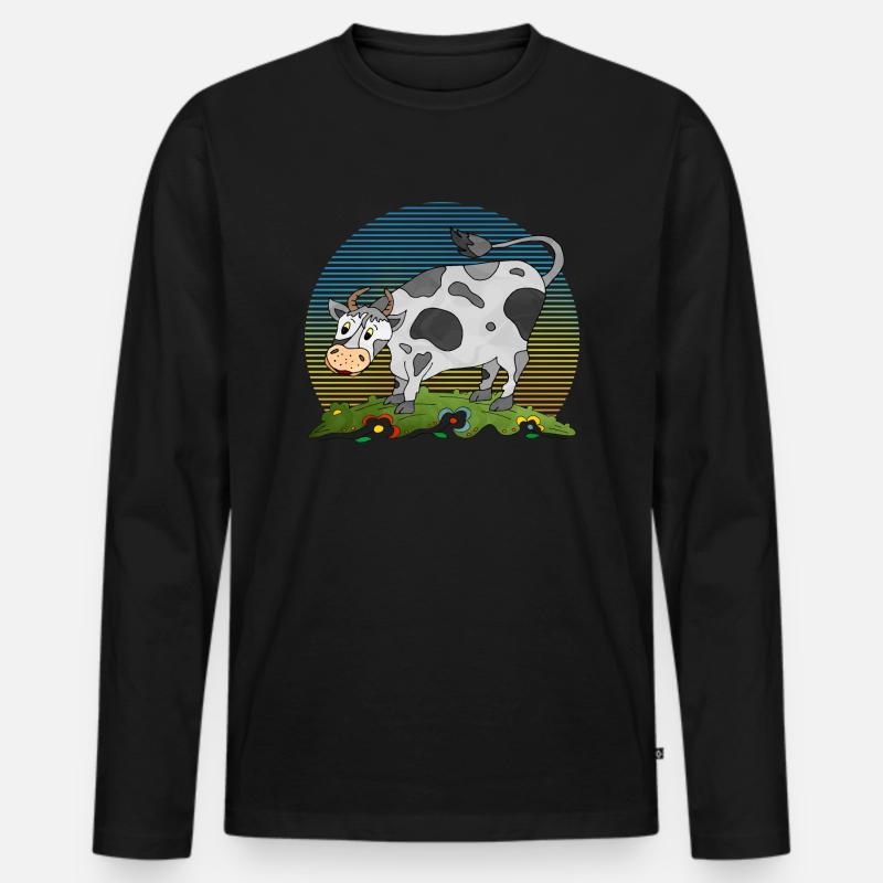 Stier - Männer Premium Bio Langarmshirt - Schwarz