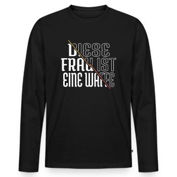 danke geschenkidee frauenrechte beziehung - Männer Premium Bio Langarmshirt - Schwarz - Vorne - Nico (187cm)