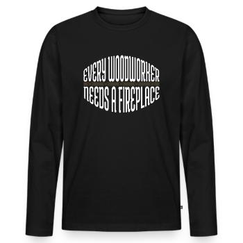 Tree Feller Lumberman Union Carpenter Tshirts - Men's Premium Organic Long Sleeve Shirt - black - Front - Nico (187cm)