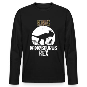 King Daddysaurus Rex - Men's Premium Organic Long Sleeve Shirt - black - Front - Nico (187cm)