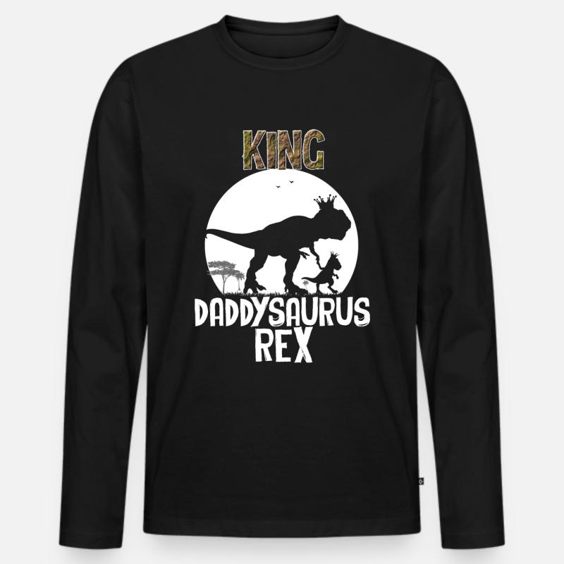 King Daddysaurus Rex - Men's Premium Organic Long Sleeve Shirt - black