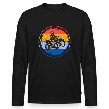 Quad Biker Offroad Quad Rider ATV - Men's Premium Organic Long Sleeve Shirt - black - Front - Nico (187cm)