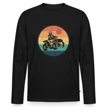 Quad Driver Retro Design Offroad Quad Driver ATV - Men's Premium Organic Long Sleeve Shirt - black - Front - Nico (187cm)