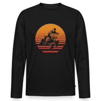 Quad Rider Vintage Design Quad Rider ATV - Men's Premium Organic Long Sleeve Shirt - black - Front - Nico (187cm)