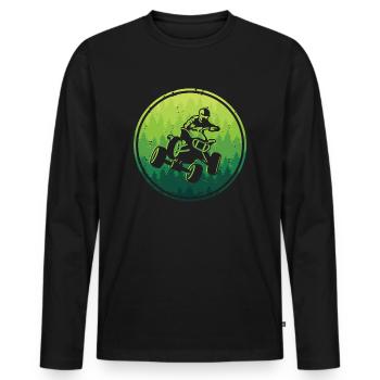 ATV Rider Motocross Offroad Quad Rider Quad - Men's Premium Organic Long Sleeve Shirt - black - Front - Nico (187cm)