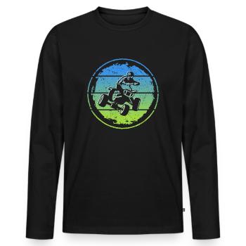 Pilote de VTT Retro Design Quad Quad Quad Bike - T-shirt manches longues Premium bio Homme - noir - Devant - Nico (187cm)