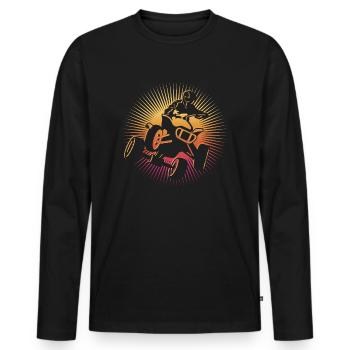 ATV Biker Motocross Quad Rider Quad - Men's Premium Organic Long Sleeve Shirt - black - Front - Nico (187cm)