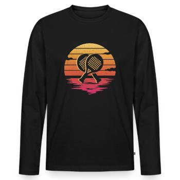 Padel tennis Joueur de Padel Vintage Padel - T-shirt manches longues Premium bio Homme - noir - Devant - Nico (187cm)