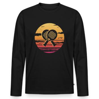 Padel tennis Padel player Retro Padel - Men's Premium Organic Long Sleeve Shirt - black - Front - Nico (187cm)