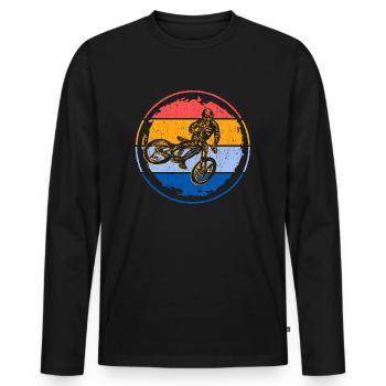 VTT Descente Fahrrad Mountainbike - T-shirt manches longues Premium bio Homme - noir - Devant - Nico (187cm)