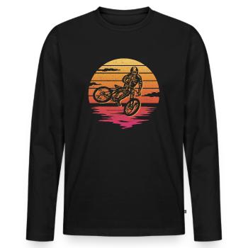 Mountain Biker Mountain Bike Downhill Bike - Men's Premium Organic Long Sleeve Shirt - black - Front - Nico (187cm)