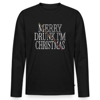 drink dork santa addicted beach holiday - Men's Premium Organic Long Sleeve Shirt - black - Front - Nico (187cm)