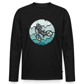 VTT Fahrrad Mountainbike - T-shirt manches longues Premium bio Homme - noir - Devant - Nico (187cm)