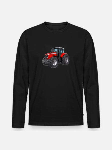 Massey tractor red - Men's Premium Organic Long Sleeve Shirt - black