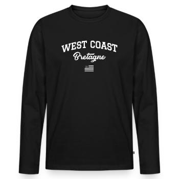 WEST COAST Brittany flag - Men's Premium Organic Long Sleeve Shirt - black - Front - Nico (187cm)