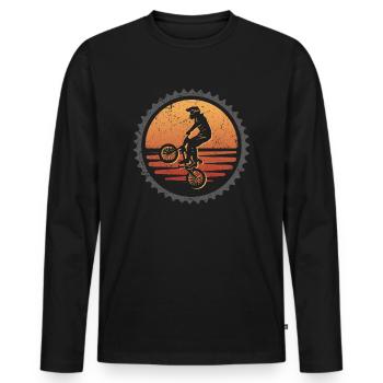 Cycliste Tricks Cascade BMX - T-shirt manches longues Premium bio Homme - noir - Devant - Nico (187cm)