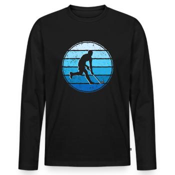 Jeu de floorball Innebandy Floorballer Floorball - T-shirt manches longues Premium bio Homme - noir - Devant - Nico (187cm)