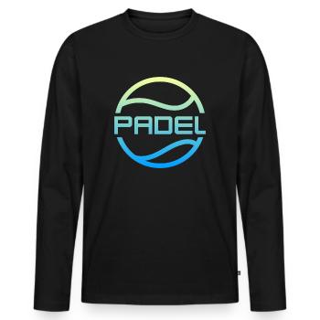 Padel tennis Padel player Paddle Padel - Men's Premium Organic Long Sleeve Shirt - black - Front - Nico (187cm)