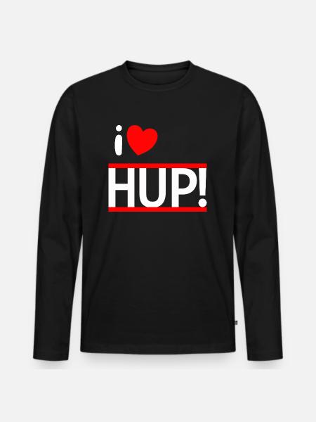 i LOVE HUP! - Men's Premium Organic Long Sleeve Shirt - black