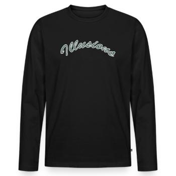 Illusions - Männer Premium Bio Langarmshirt - Schwarz - Vorne - Nico (187cm)