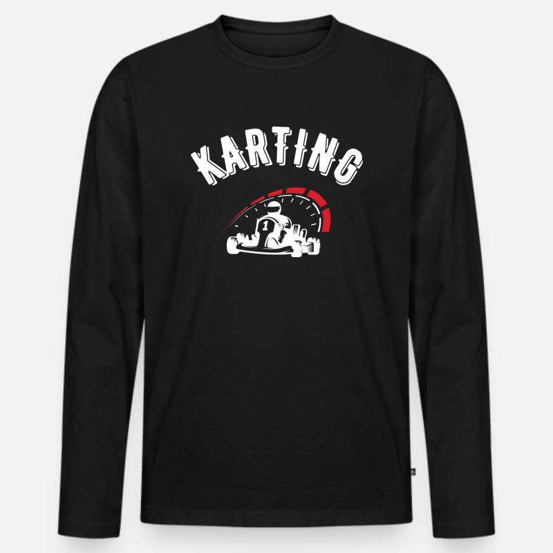 karting - Männer Premium Bio Langarmshirt - Schwarz