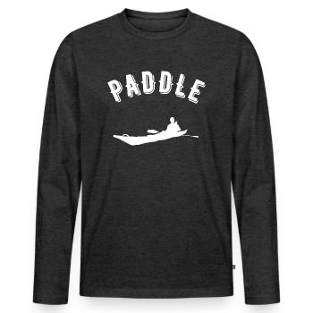 Paddle - Men's Premium Organic Long Sleeve Shirt - heather anthracite - Front - Nico (187cm)