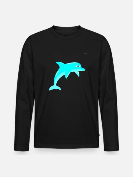 Dolphin - Men's Premium Organic Long Sleeve Shirt - black