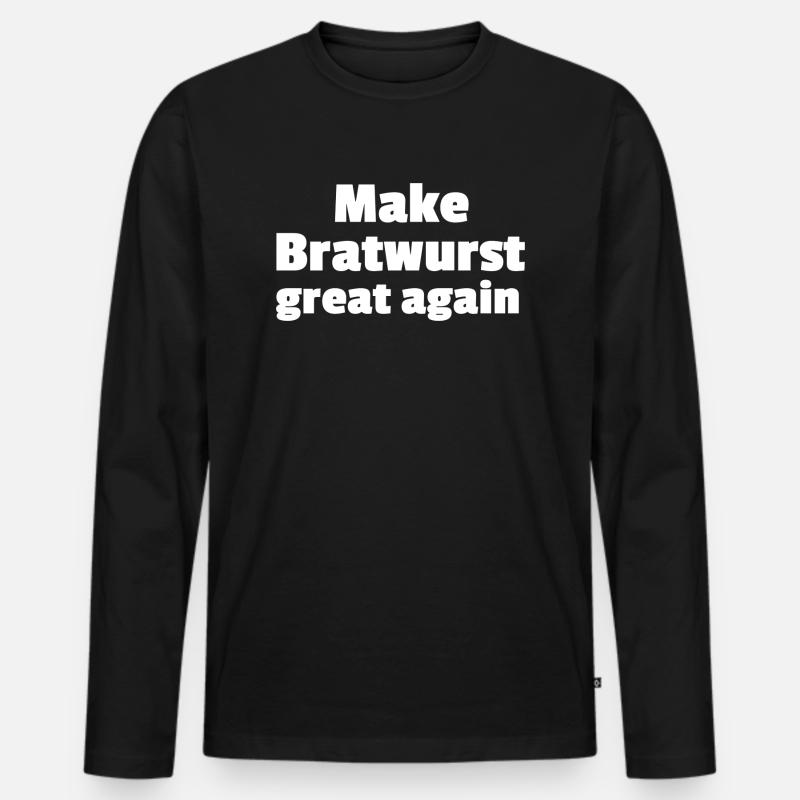 Make Bratwurst great again - Männer Premium Bio Langarmshirt - Schwarz