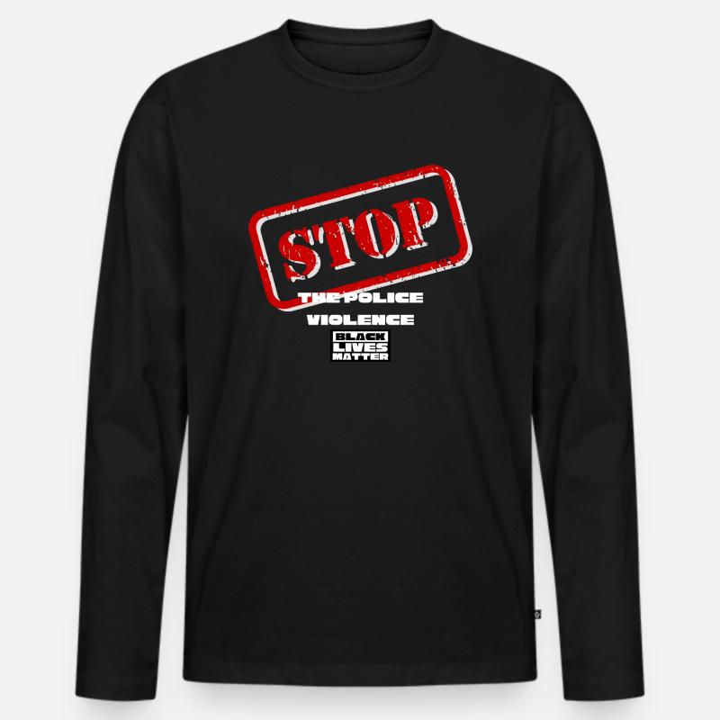 BLM 2 - Männer Premium Bio Langarmshirt - Schwarz