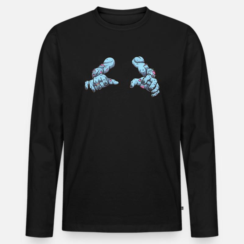 Zombie Arme - Männer Premium Bio Langarmshirt - Schwarz