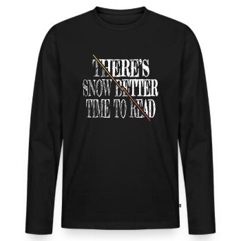 book reader lover book keeper gift funny - Männer Premium Bio Langarmshirt - Schwarz - Vorne - Nico (187cm)