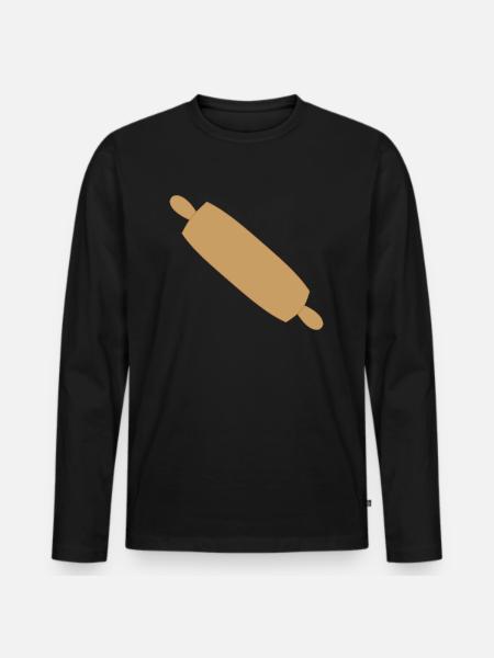 nudelholz - Männer Premium Bio Langarmshirt - Schwarz