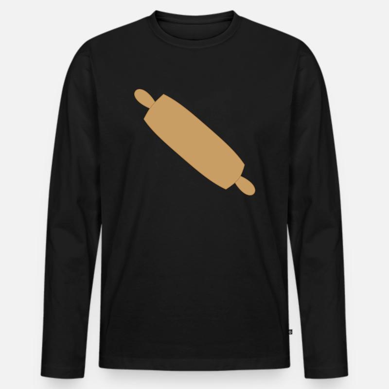 nudelholz - Männer Premium Bio Langarmshirt - Schwarz