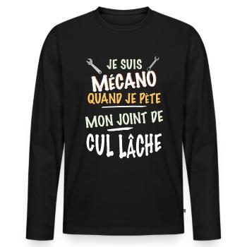 Mécano Cadeau Homme Mécanicien - T-shirt manches longues Premium bio Homme - noir - Devant - Nico (187cm)
